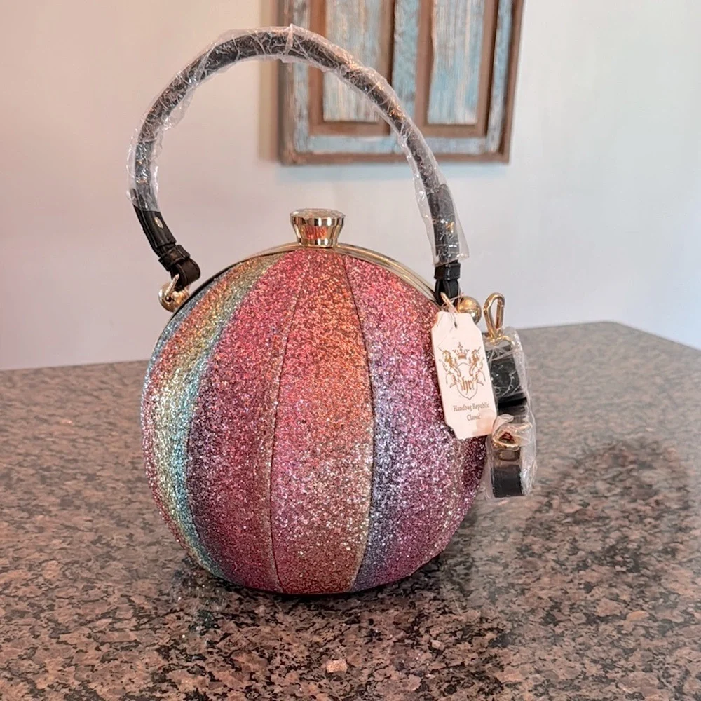 Rainbow Glitter TikTok basketBall Bag NWT - Picture 1 of 13
